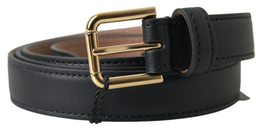 Fashionsarah.com Fashionsarah.com Dolce & Gabbana Elegant Italian Leather Belt with Metal Buckle