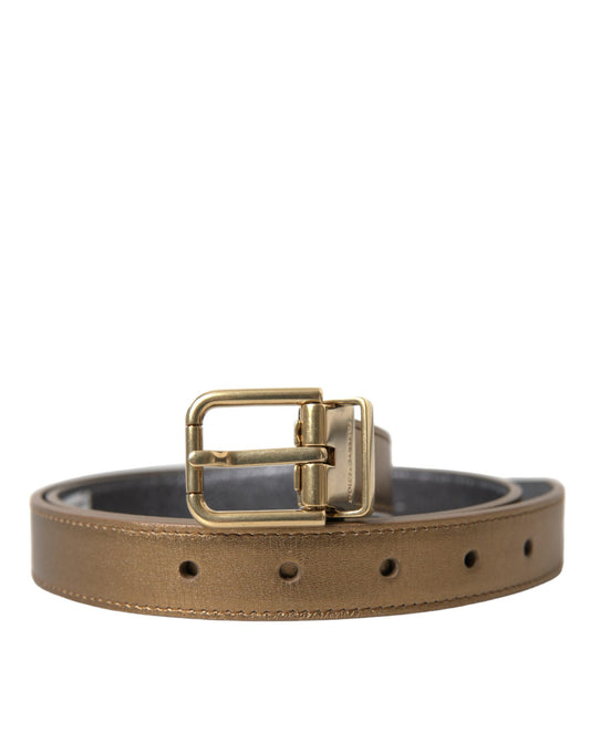 Fashionsarah.com Fashionsarah.com Dolce & Gabbana Metallic Gold Leather Belt - Timeless Elegance