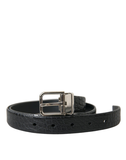 Fashionsarah.com Fashionsarah.com Dolce & Gabbana Elegant Alligator Leather Belt in Black
