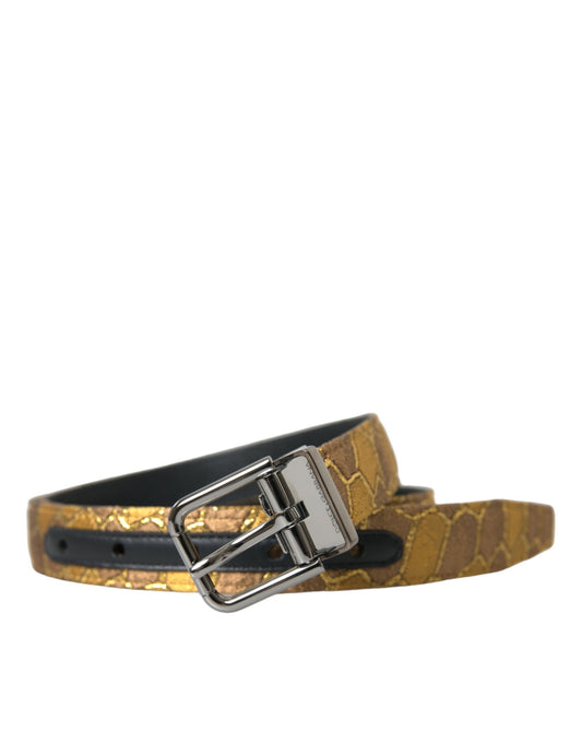 Fashionsarah.com Fashionsarah.com Dolce & Gabbana Elegant Gold Leather Belt
