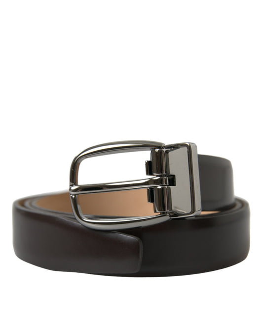 Fashionsarah.com Fashionsarah.com Dolce & Gabbana Elegant Dark Brown Calf Leather Belt