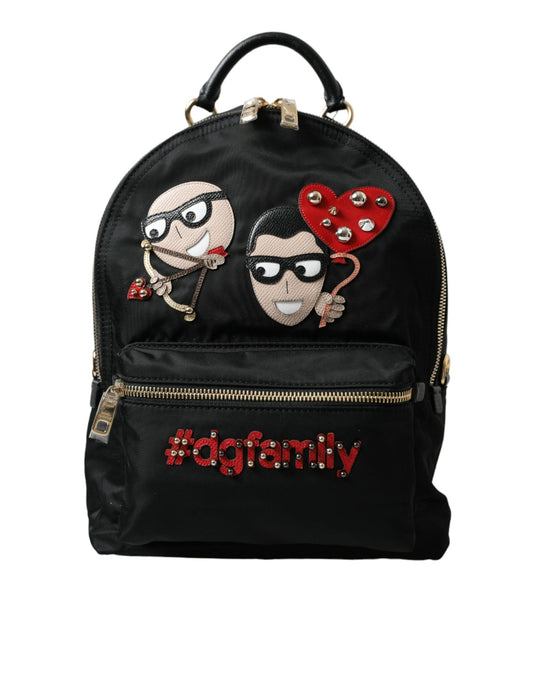 Fashionsarah.com Fashionsarah.com Dolce & Gabbana Black #DGFAMILY Embellished Backpack VULCANO Bag