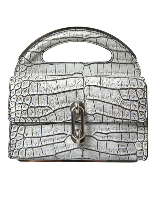 Balenciaga Metallic Silver Alligator Leather Mini Bag | Fashionsarah.com