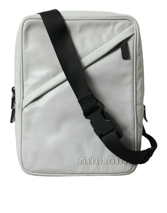 Miu Miu Elegant Black and White Leather Crossbody Bag | Fashionsarah.com