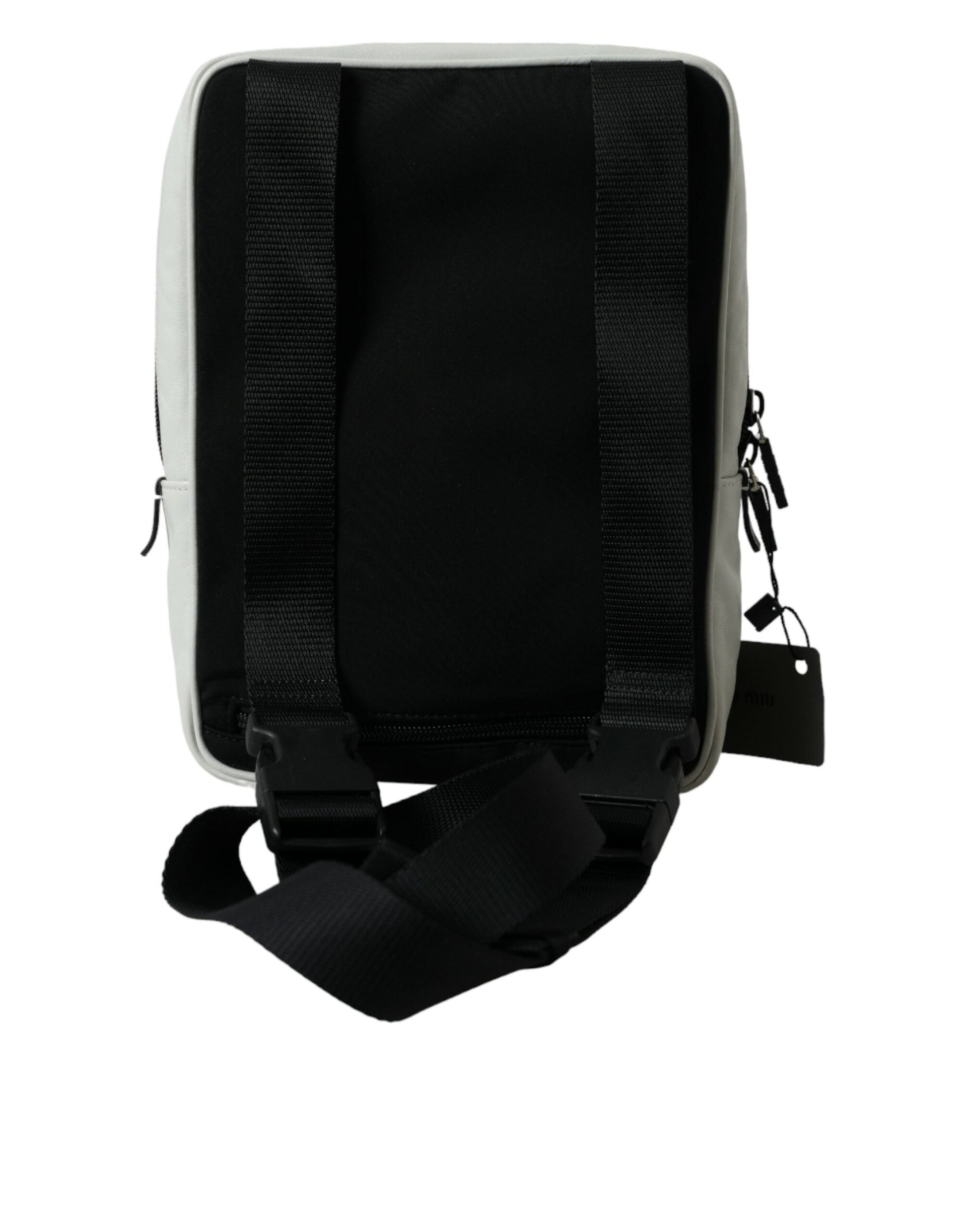 Miu Miu Elegant Black and White Leather Crossbody Bag | Fashionsarah.com