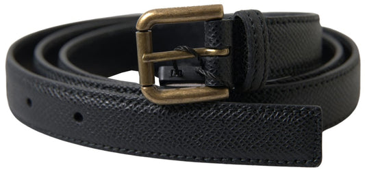 Fashionsarah.com Fashionsarah.com Dolce & Gabbana Elegant Black Italian Leather Belt