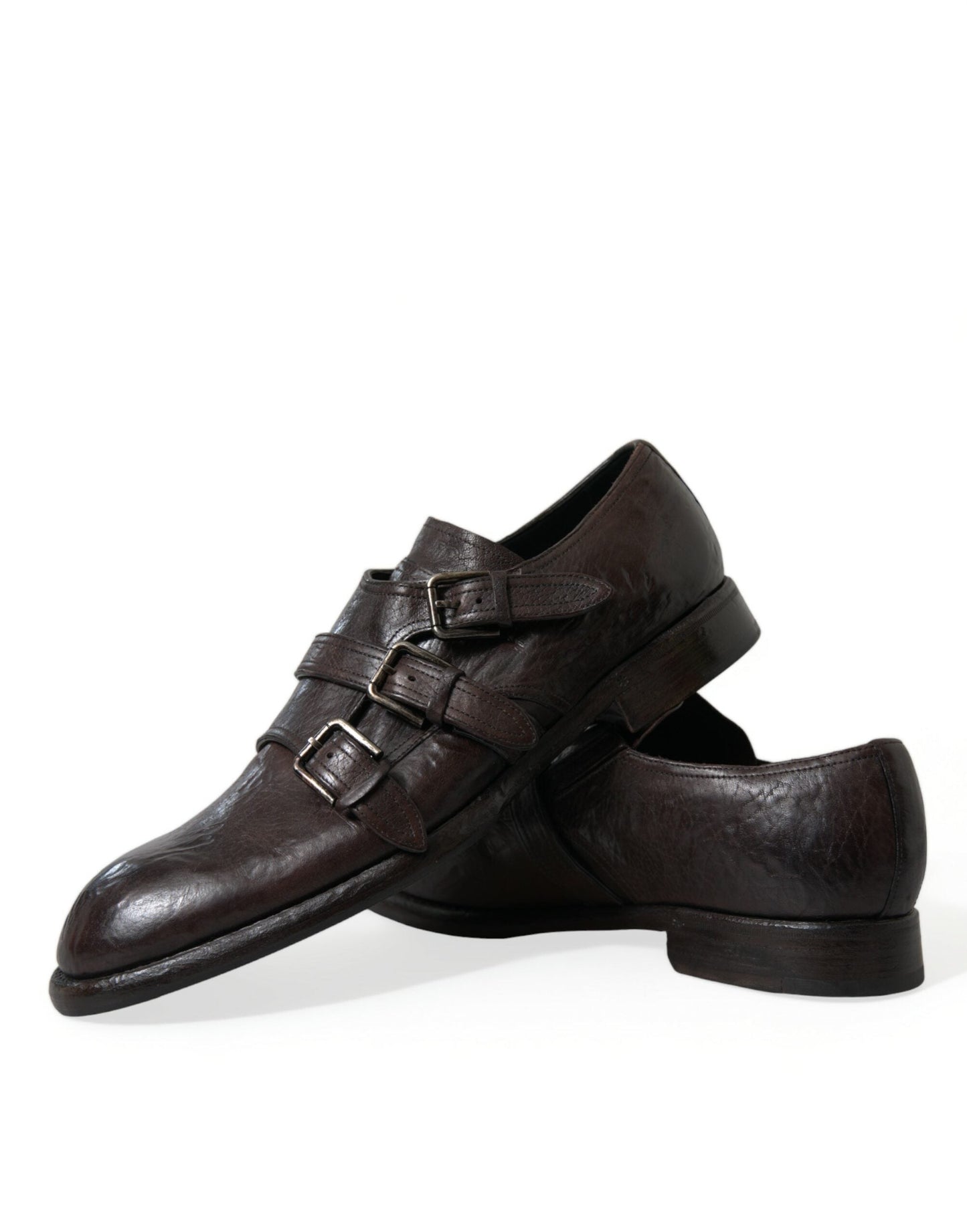Fashionsarah.com Fashionsarah.com Dolce & Gabbana Brown Leather Strap Formal Dress Shoes