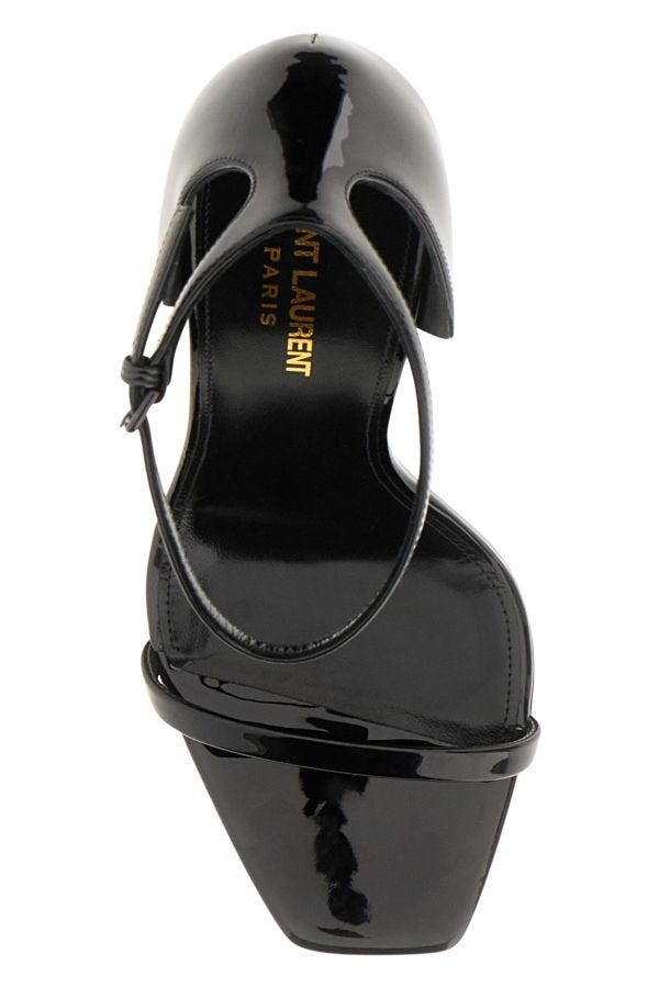Fashionsarah.com Fashionsarah.com Saint Laurent Black Calf Leather Opyum Sandals