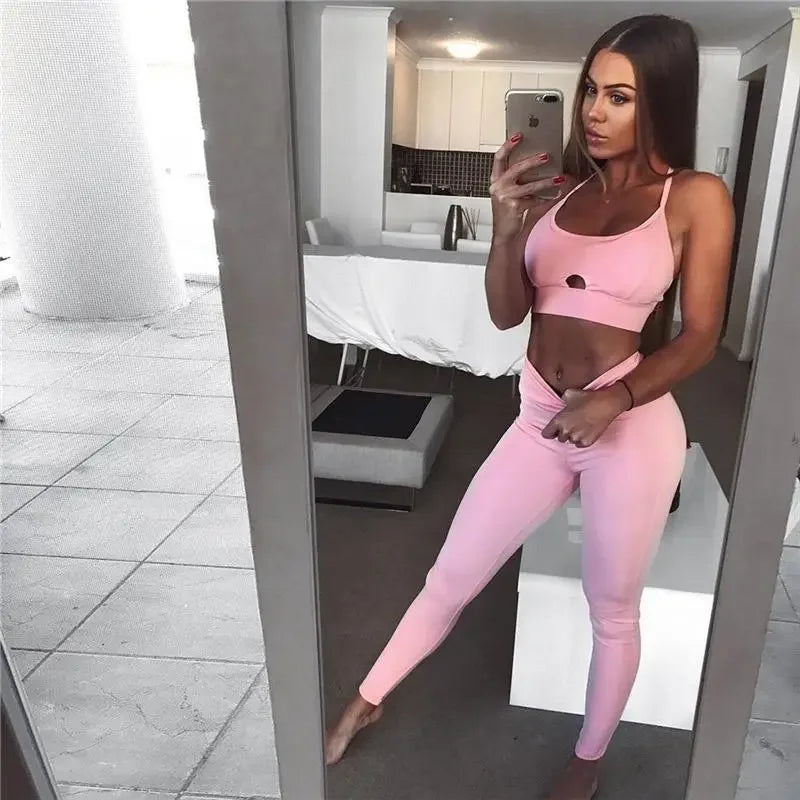 Pink Fitness Set | Fashionsarah.com