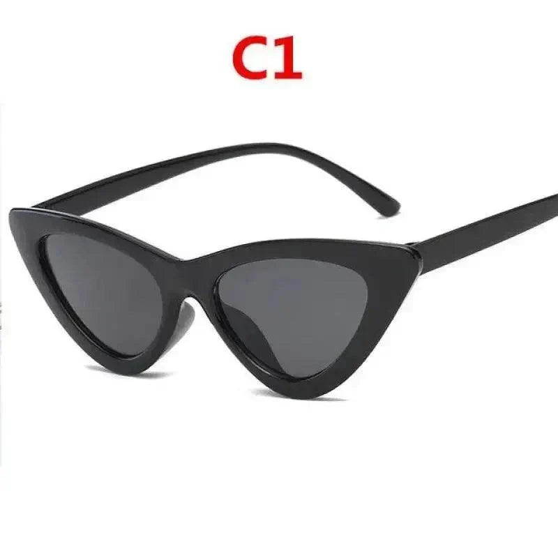 Black vintage cat eye sunglasses with UV400 TAC lenses for women