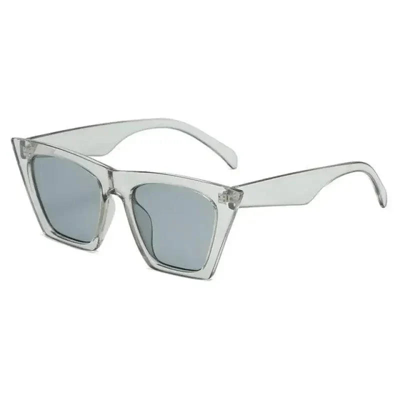 Black cat eye sunglasses with gradient photochromic UV400 lenses and clear polycarbonate frame