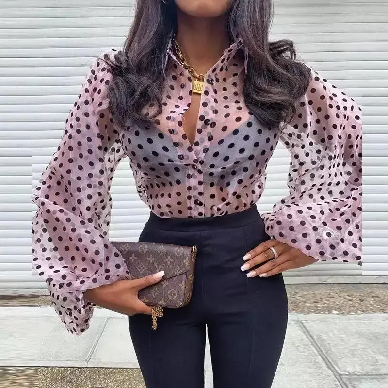 Polka Dot Mesh T-Shirt | Fashionsarah.com