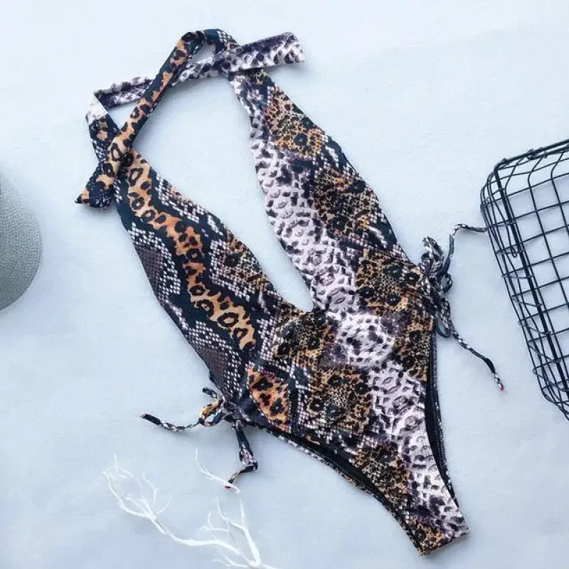Leopard Backless Monokini | Fashionsarah.com