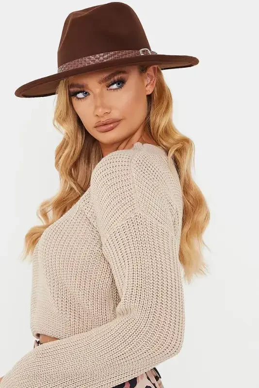 Chocolate Woven Hat | Fashionsarah.com