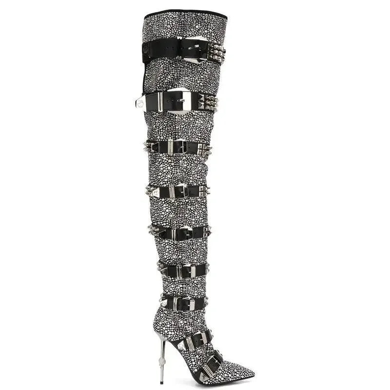 Rhinestone Runway Boots | Fashionsarah.com