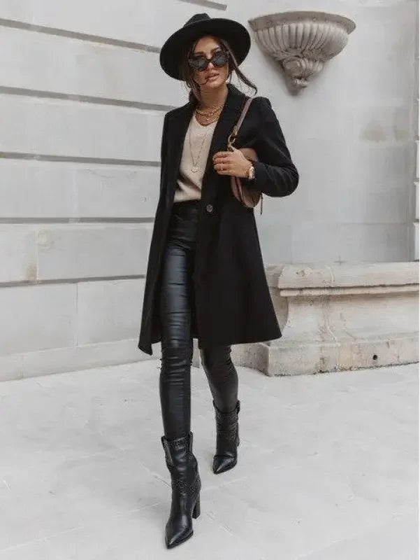 Woolen Medium-Length Coat | Fashionsarah.com