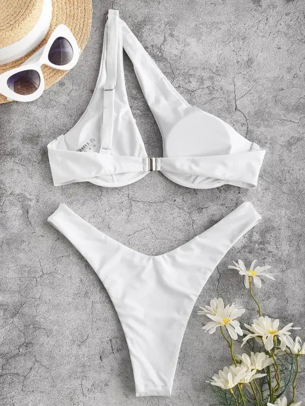 One Shoulder Padded Bikini Sets | Fashionsarah.com