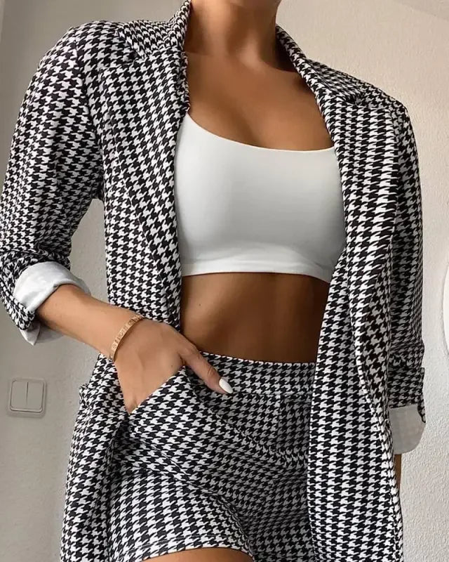 Grid Coats Suit Set | Fashionsarah.com