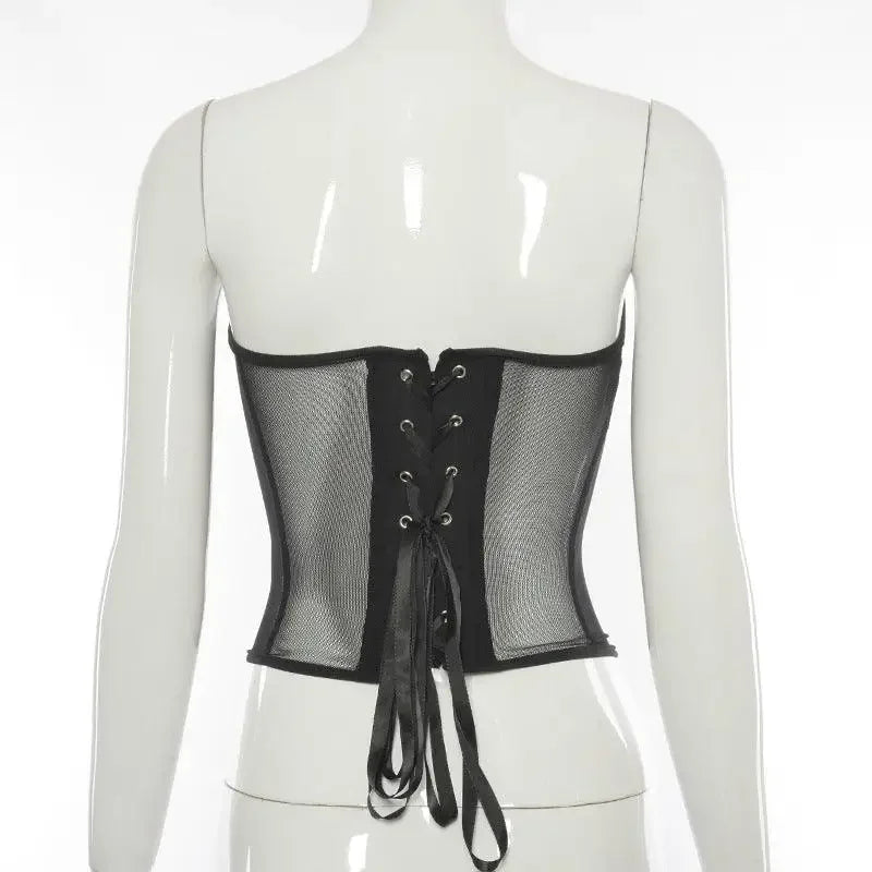 Women Mesh Boned Corset Top | Fashionsarah.com