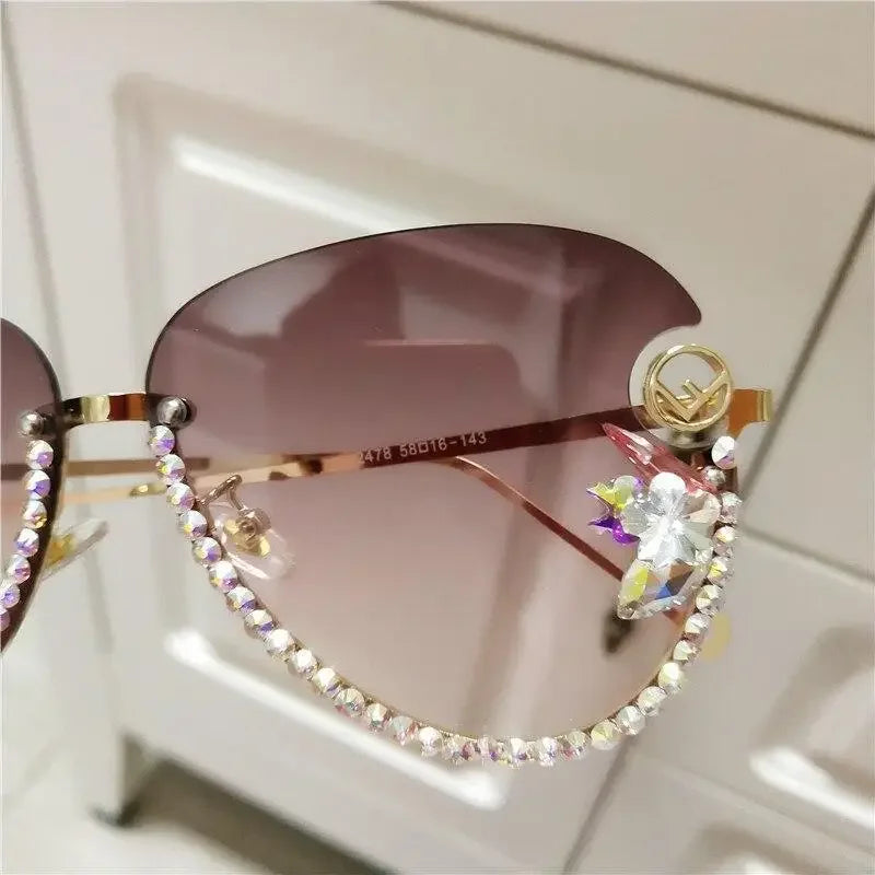 Rimiless crsytal sunglasses | Fashionsarah.com