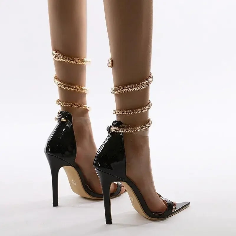 Metal Snake Stilettos | Fashionsarah.com