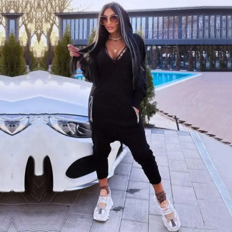 Hooded Athletic Jumpsuit | Fashionsarah.com