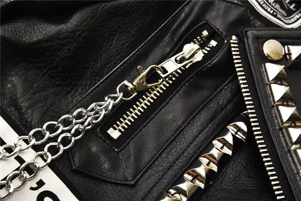 Short Locomotive Leather Jacket | Fashionsarah.com