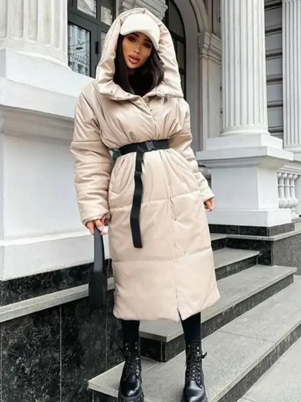 Hooded Long Belt Coats | Fashionsarah.com