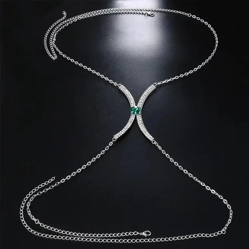 Colourful Rhinestone bra chain | Fashionsarah.com