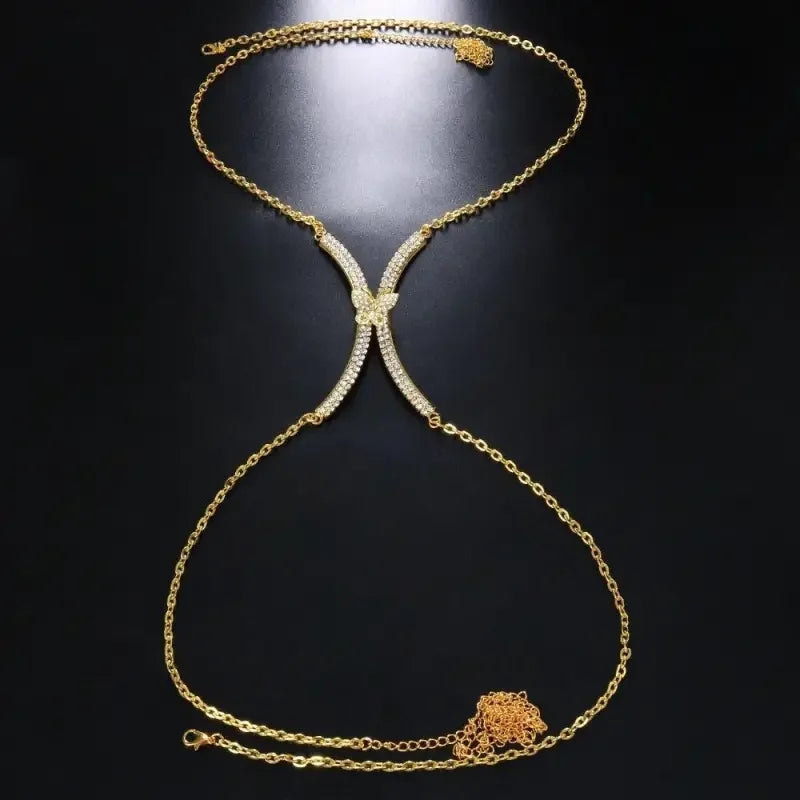 Rhinestone Butterfly Chest Bras | Fashionsarah.com