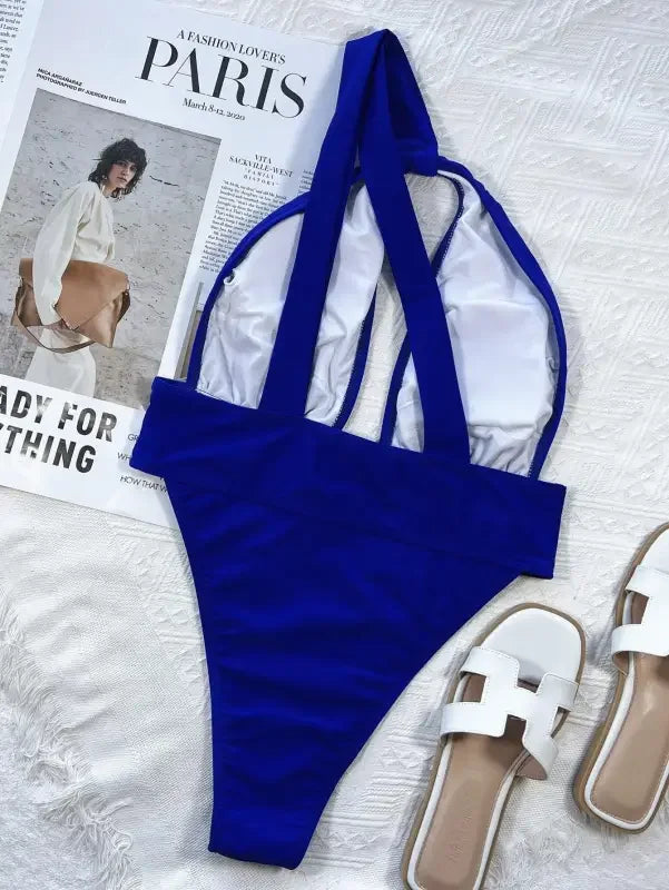 Royal Blue Cut Out Monokini | Fashionsarah.com