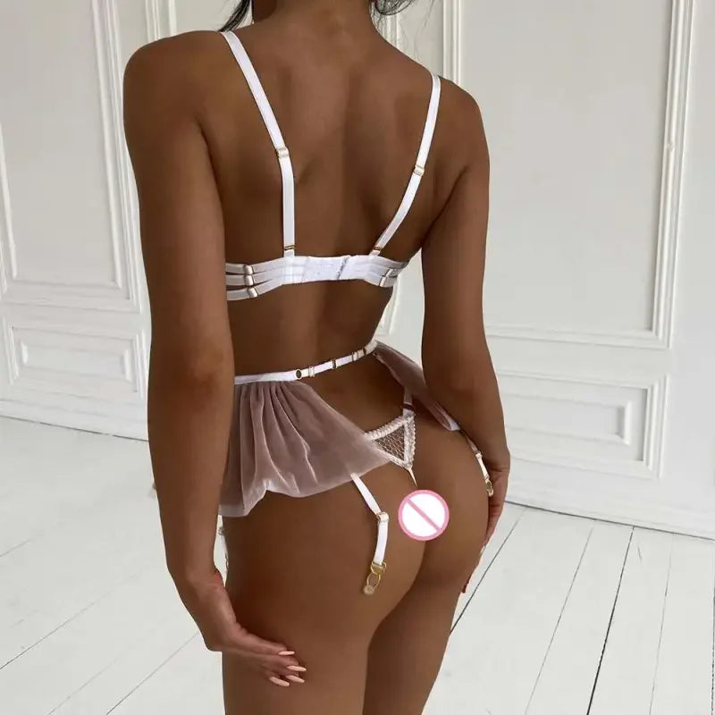 3-Piece Padded Mesh Bra Set | Fashionsarah.com
