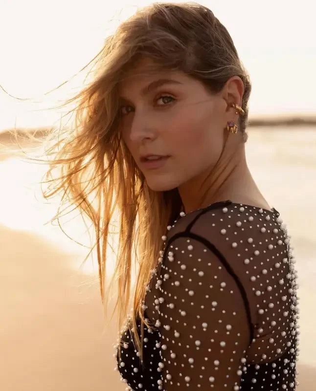 Pearl Mesh See Through Beach Dress | Fashionsarah.com