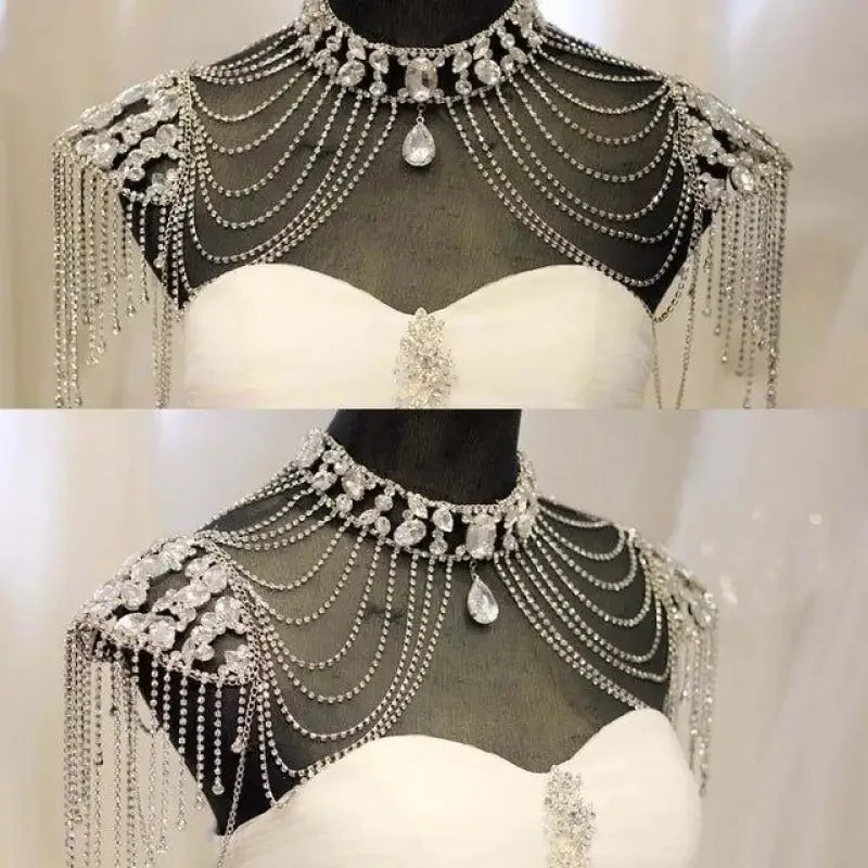 Rhinestone Crystal Bridal Shoulder Necklace | Fashionsarah.com