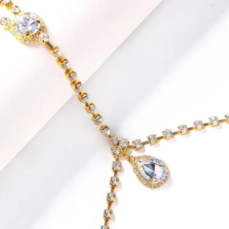 Rhinestone Chest Chain Necklace | Fashionsarah.com