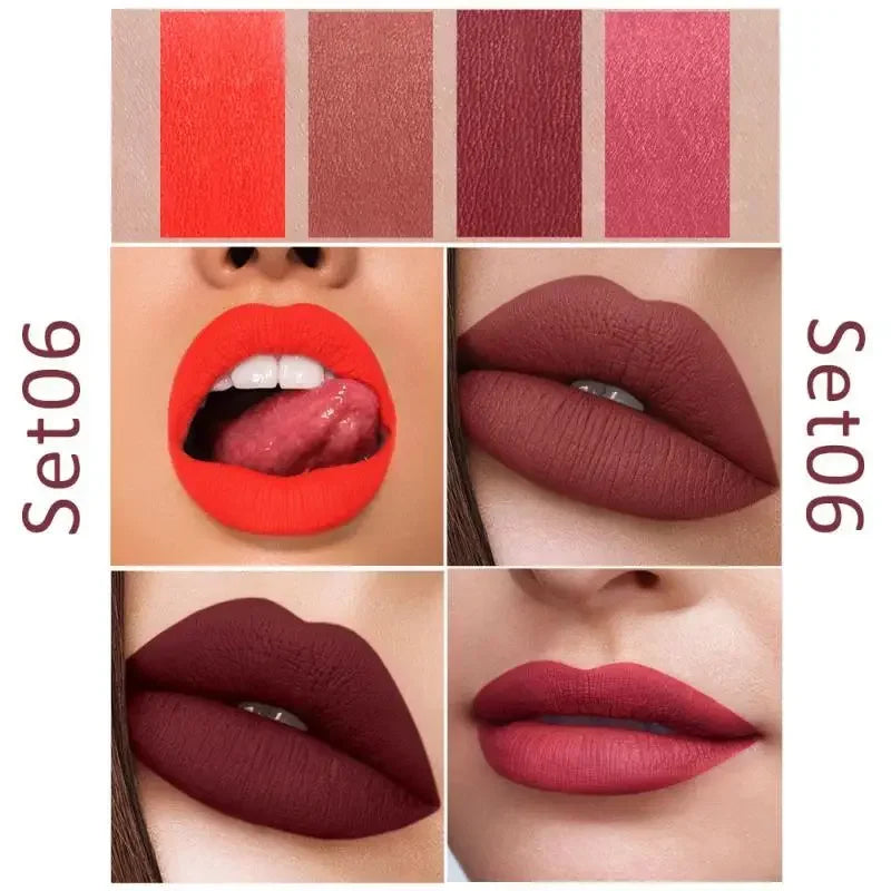 Waterproof Matte Long Lasting 4 Lipsticks/Set | Fashionsarah.com