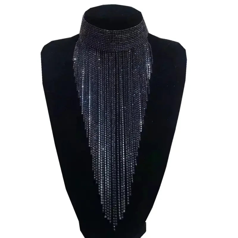 Shiny Full Rhinestone long chain choker | Fashionsarah.com
