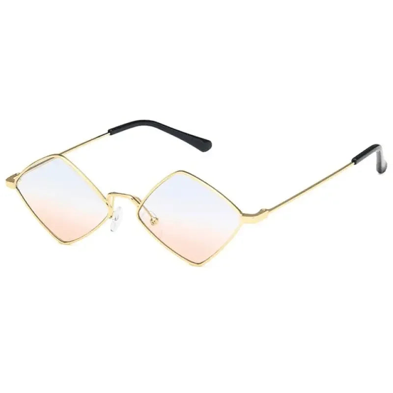 Rhombus sunglasses with gold frames, stylish women’s fashion from online boutique