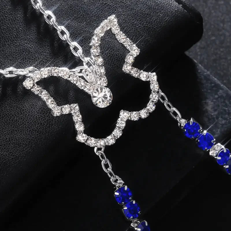 Blue Crystal Butterfly Chest Bracket | Fashionsarah.com