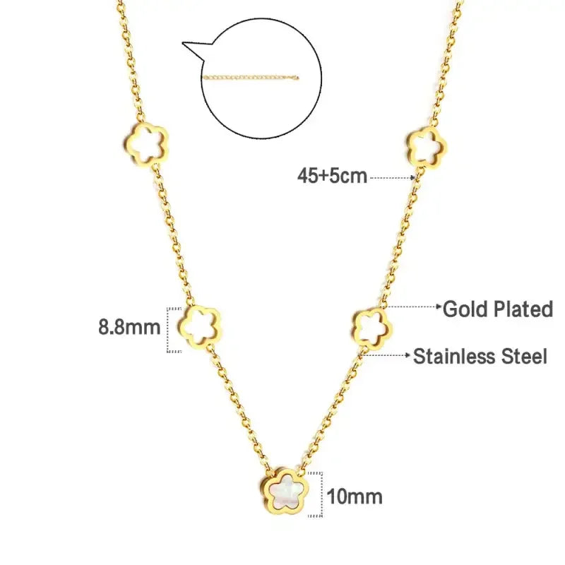 4 Hollow Peach Blossoms Necklace | Fashionsarah.com