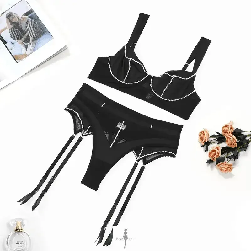 Fashionsarah.com Fashionsarah.com Rhinestone Lingerie Luxury Underwear Set
