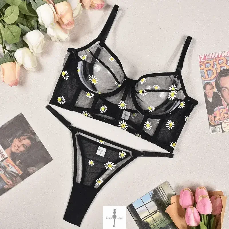 Fashionsarah.com Fashionsarah.com Ultra thin bra with sexy thong Floral Set