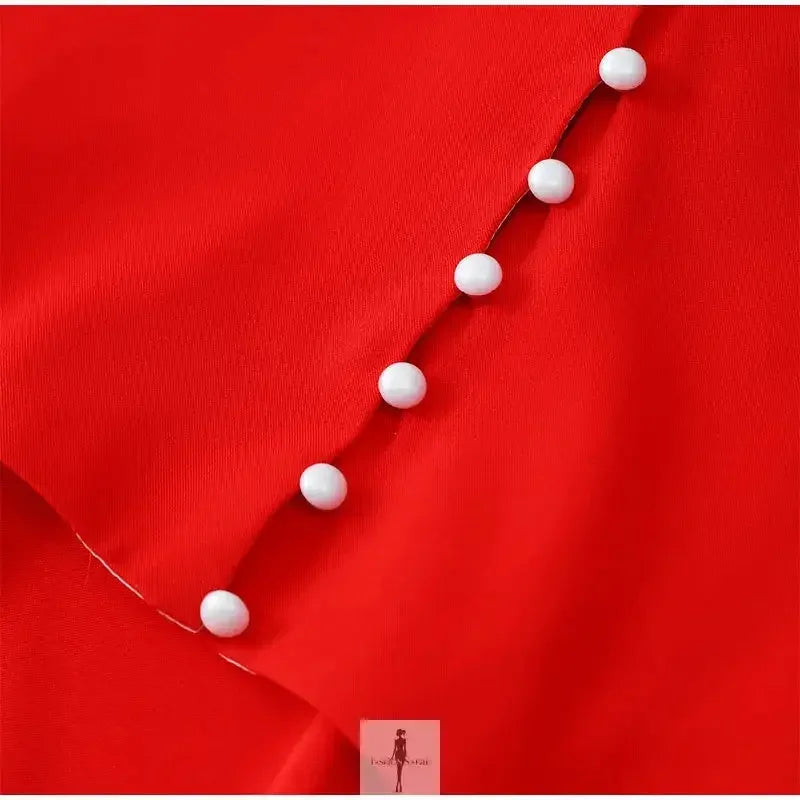 Fashionsarah.com Fashionsarah.com Red Mini Dress with Bow and Pad Shoulder