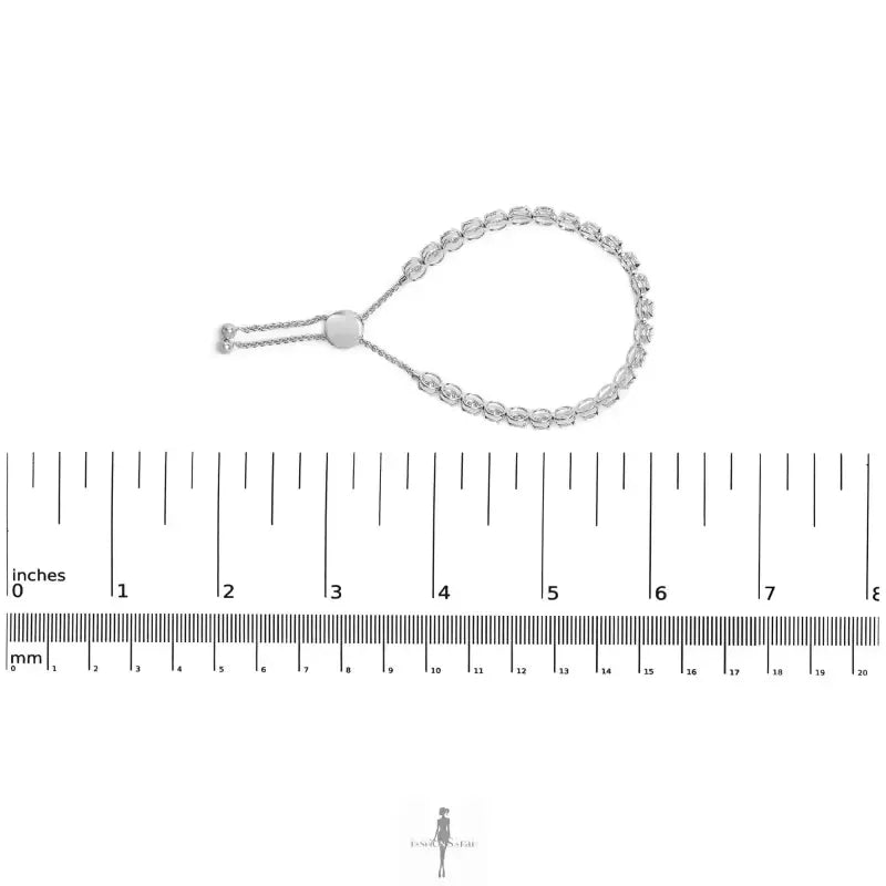 Fashionsarah.com Fashionsarah.com 14K White Gold with Diamond Adjustable Tennis Bracelet