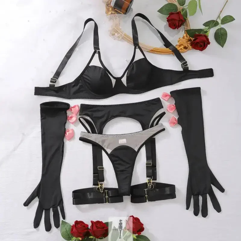 Fashionsarah.com Fashionsarah.com Mesh Lingerie with Gloves Butterfly Set of 5