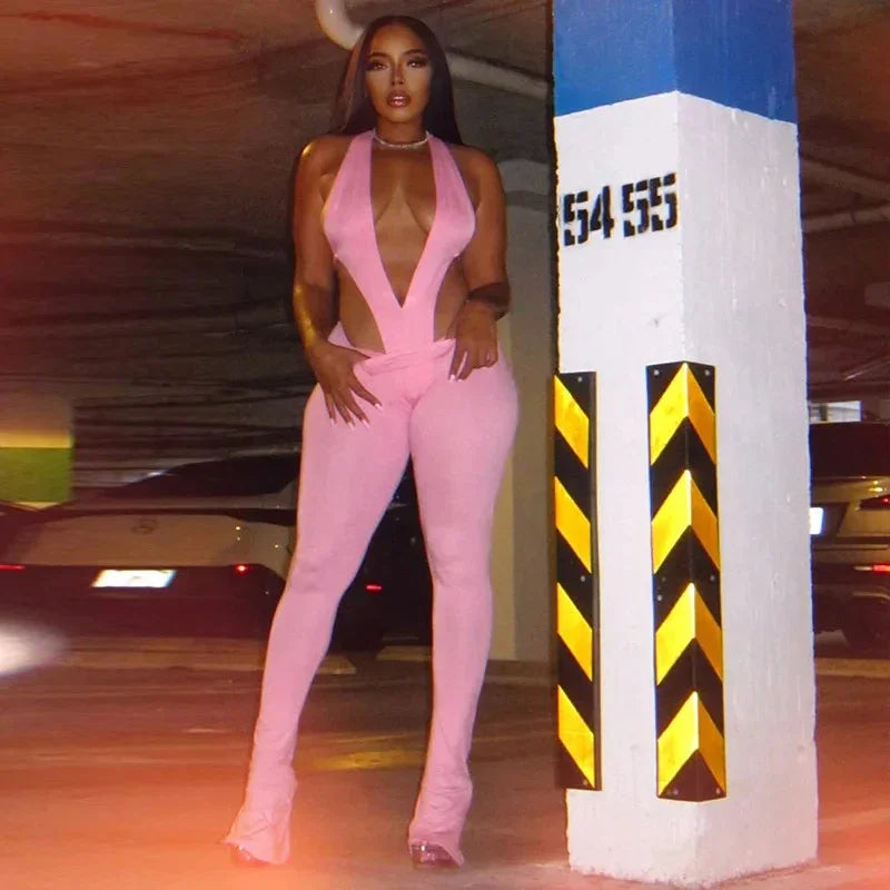 Deep V-neck Party Jumpsuits - Fashionsarah.com