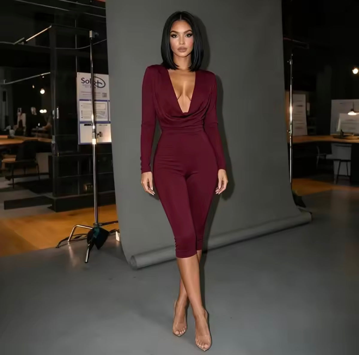 Swing Collar Jumpsuits
