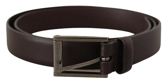 Fashionsarah.com Fashionsarah.com Dolce & Gabbana Elegant Dark Brown Leather Belt