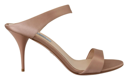 Fashionsarah.com Fashionsarah.com Prada Glimmering Rose Gold Leather Heels