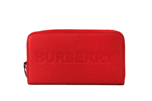 Burberry Elmore Red Embossed Logo Leather Continental Clutch Wallet | Fashionsarah.com